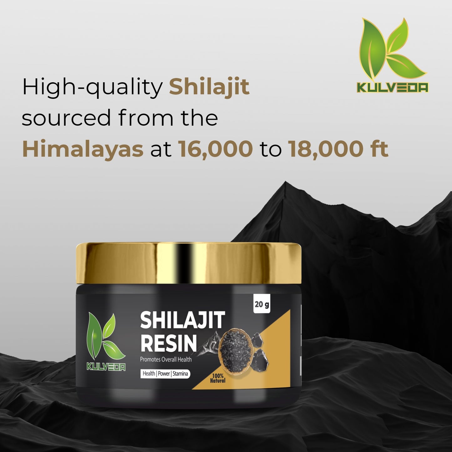 Kulveda Combo Pack of Two - (20g+20g) Pure Himalayan Shilajit Resin